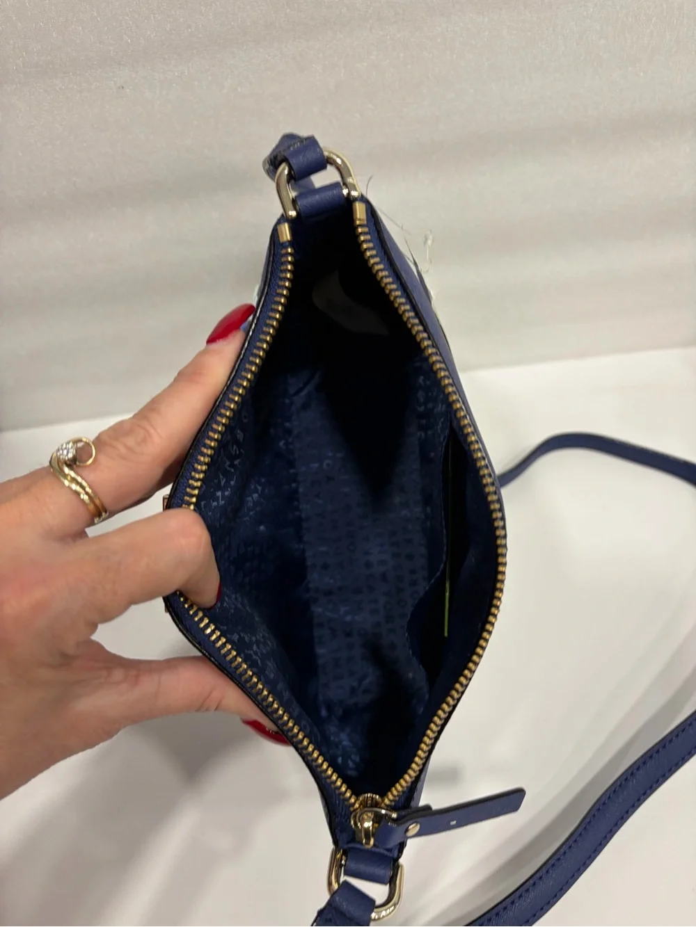 kate spade navy leather crossbody with blue sea turtle appliqués